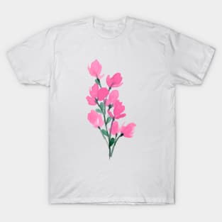 Pink Watercolor Wild Flower T-Shirt